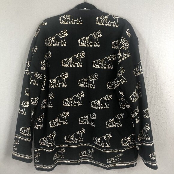 Black White Elephant Mom Baby Jacket Womens Extra Large Reversible Artsy - Picture 2 of 16